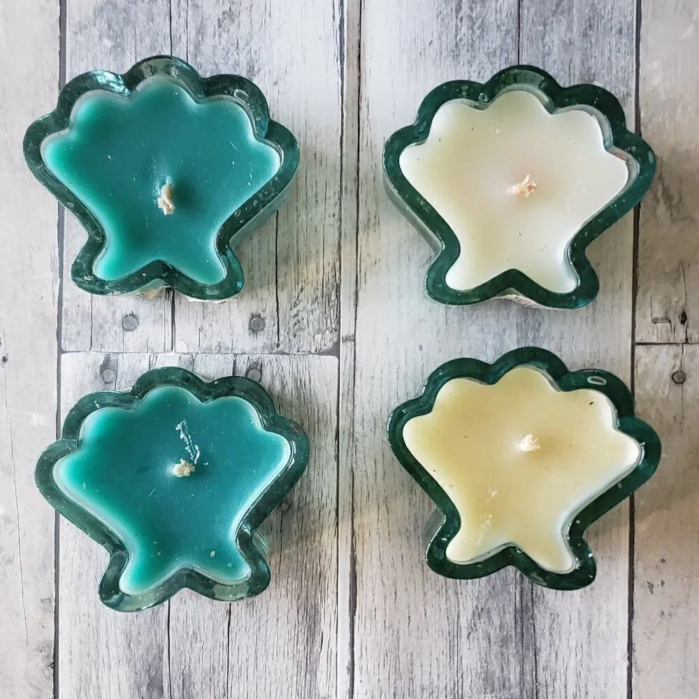 (Set of 4) Boston Warehouse Trading Glass Seashell Candles